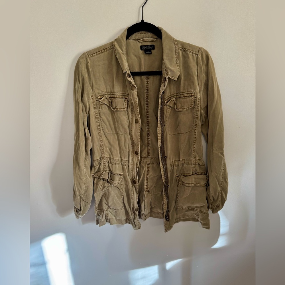 Lucky Brand Tensel Utility Jacket in Army Green, Small